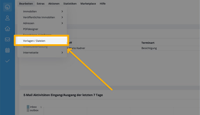 onOffice: Bearbeiten-Menü öffnen