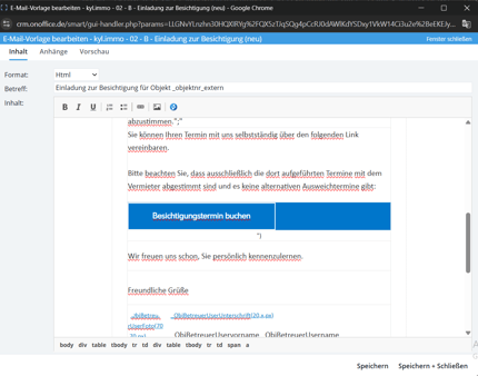 Link-Bearbeitung in onOffice öffnen